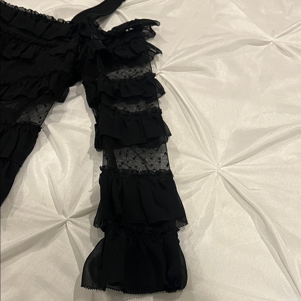 ALEXIS Elegant Black Ruffled Women's Top Size XS - Picture 5 of 13